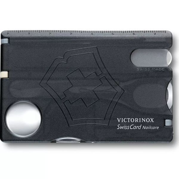 Мультитул Швейцарська карта Victorinox SwissCard Nailcare Чорний напівпрозорий (0.7240.T3) V77551779 фото