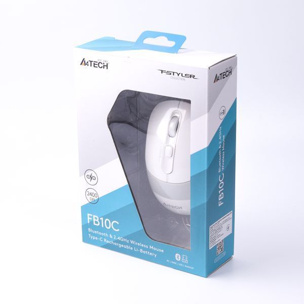 Миша бездротова A4Tech Fstyler FB10C (Grayish White), USB, колір сірувато-білий FB10C (Grayish White) 1605222 фото