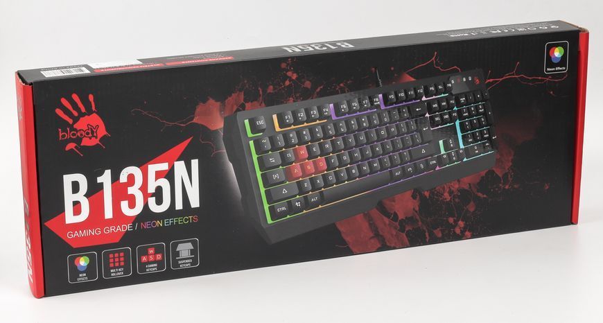 Клавіатура ігрова B135N Bloody, USB, чорна B135N Bloody (Black) 1605836 фото