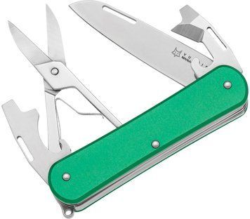 Ніж багатофункціональний Fox Vulpis Aluminium OD Green 4 інструменти FX-VP130-F4 OD 17530719 фото
