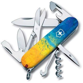 Швейцарський ніж Victorinox Climber Ukraine 91 мм 15 функцій Жовто-синій (1.3703.7_T3100pw) V77552763 фото