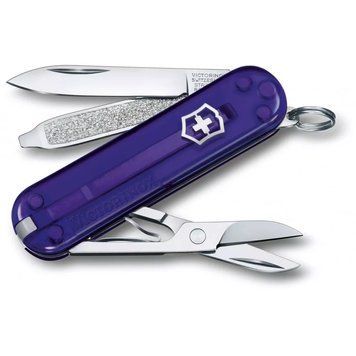 Швейцарський ніж Victorinox Classic 58 мм 7 функцій Фіолетовий напівпрозорий (0.6223.T29G) V77552859 фото