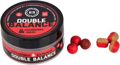 Бойли Brain Double Balance Cranberry & Squid (журавлина + кальмар) 12+10х14mm 18582172 фото