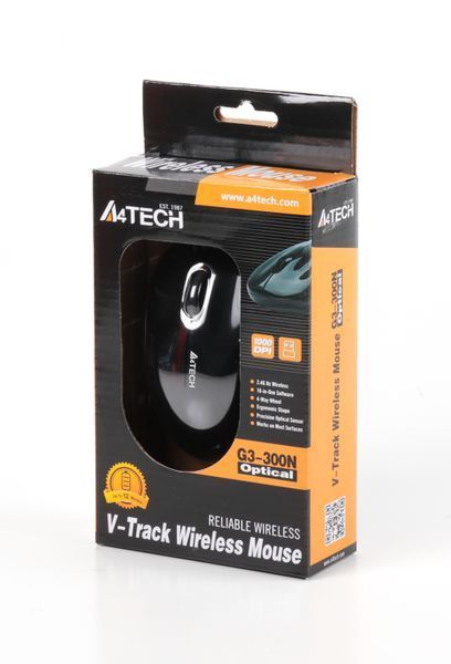 Мышь A4-G3-300N USB V-Track, беспроводная, 1000dpi, черная G3-300N (Black) 0202887 фото