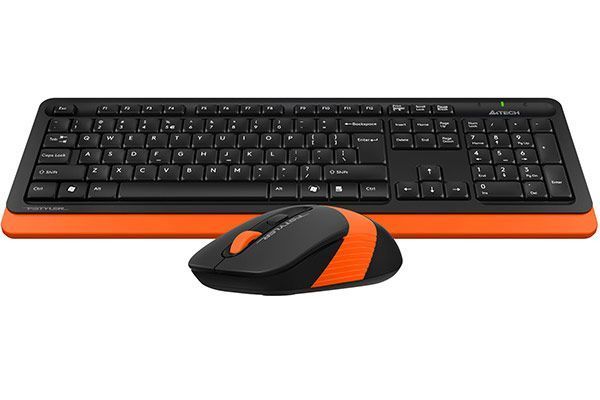 A4Tech Fstyler FG1010, комплект беспроводной клавиатуры с мышью, черный+оранжевый цвет FG1010 (Orange) 1604215 фото