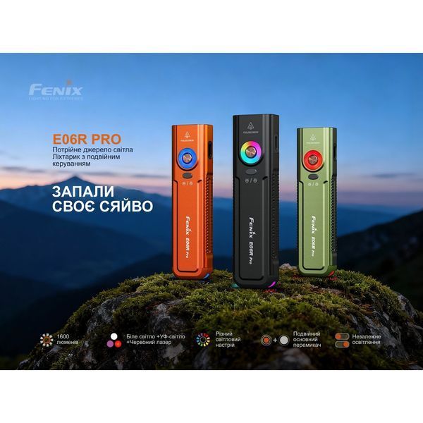 Фонарь наключительный Fenix ​​E06R PRO, Зеленый E06RPROG 100006213 фото