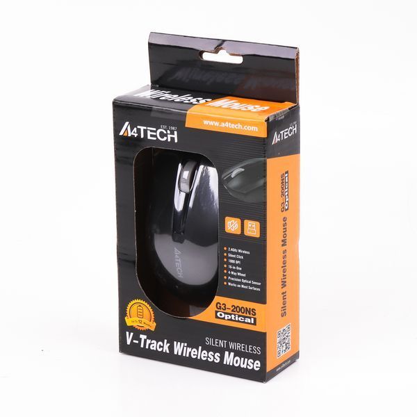 Миша A4Tech-G3-200NS USB V-Track, бездротова, 1000dpi, чорна G3-200NS (Black) 1603677 фото