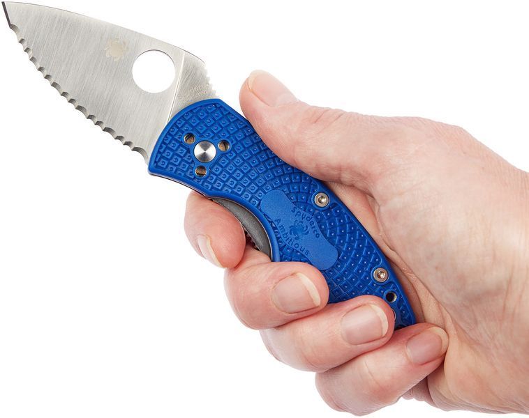 Ніж Spyderco Ambitious Lightweight Blue Serrated CPM-S35VN Серейтор C148SBL 871597 фото