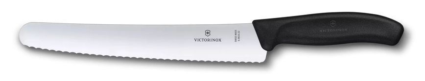 Нож кухонный кондитерский хлебный Victorinox Swiss Classic Bread&Pastry лезвие Серрейторное, Черный 6.8633.22B V77554455 фото