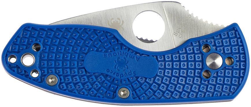 Ніж Spyderco Ambitious Lightweight Blue Serrated CPM-S35VN Серейтор C148SBL 871597 фото