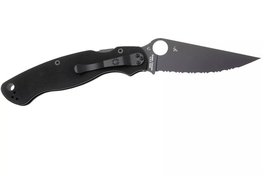 Ніж Spyderco Military 2 Black Blade G-10 Серрейтор C36GSBK2 871695 фото