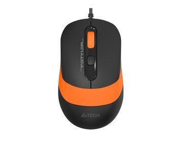 Миша A4Tech Fstyler FM10S (Orange), безшумна, USB, колір чорний+помаранчевий FM10S (Orange) 1604561 фото