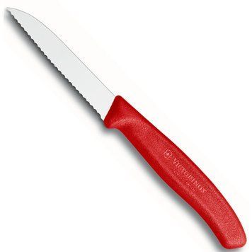 Ніж кухонний Victorinox SwissClassic для чищення овочів та фруктів 8 см серрейтор Червоний 6.7431 4000980 фото