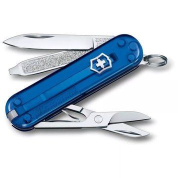 Швейцарський ніж Victorinox Classic 58 мм 7 функцій Синій напівпрозорий (0.6223.T2G) V77552857 фото