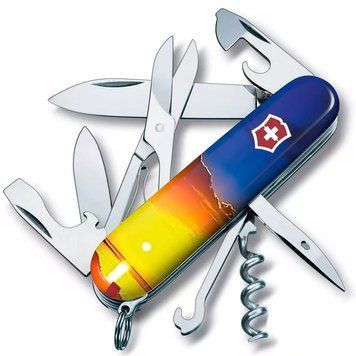 Швейцарський ніж Victorinox Climber Ukraine 91 мм 15 функцій Світанок (1.3703.7_T3220pw) V77552764 фото