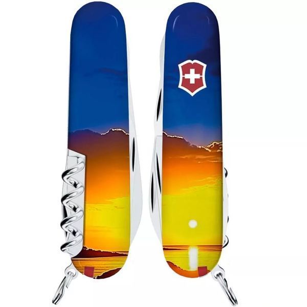 Швейцарський ніж Victorinox Climber Ukraine 91 мм 15 функцій Світанок (1.3703.7_T3220pw) V77552764 фото