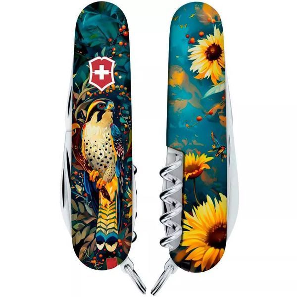 Швейцарський ніж Victorinox Camper Ukraine 91 мм 14 функцій Величний Сокіл (1.3613.3_T3180pw) V77552751 фото
