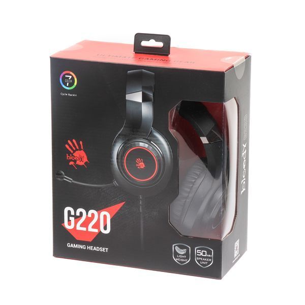 Наушники игровые Bloody G220 с микрофоном, черные G220 Bloody (Black) 1604862 фото