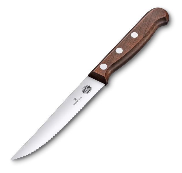 Набор из 2-х кухонных ножей для стейка. Victorinox Wood Steak Set Серрейтор подарочная коробка 5.1230.12G V77554318 фото