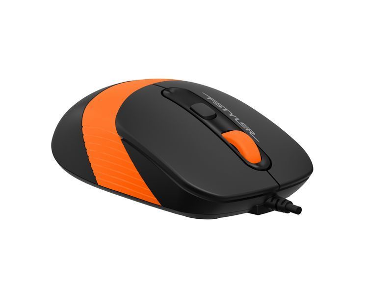 Миша A4Tech Fstyler FM10S (Orange), безшумна, USB, колір чорний+помаранчевий FM10S (Orange) 1604561 фото