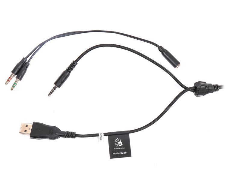 Наушники игровые Bloody G220 с микрофоном, черные G220 Bloody (Black) 1604862 фото