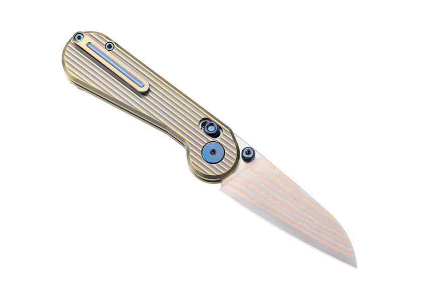 Ніж-антистрес Hightron EdgePlay дамаск з міддю Титан TC4 HT01GLD 4009323 фото
