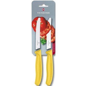 Набор кухонных ножей Victorinox SwissClassic 11 см серрейтор 2 шт блистер желтый 6.7836.L118B 4000888 фото