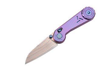Нож-антистресс Hightron EdgePlay дамаск с медью Титан TC4 HT01PURP 4009322 фото