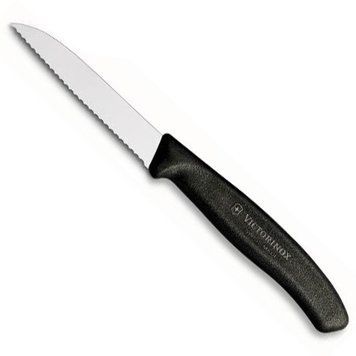 Ніж кухонний Victorinox SwissClassic для чищення овочів та фруктів 8 см серрейтор Чорний 6.7433 4000981 фото