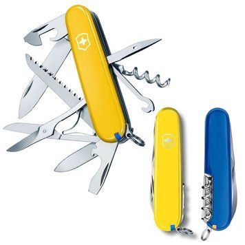 Швейцарський ніж Victorinox Swiss Army Huntsman жовто-Синій 1.3713.8.2 4008859 фото