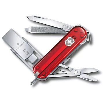 Швейцарський ніж Victorinox Work 58 мм 8 функцій USB флешка 32 Гб Червоний (4.6235.TG32B1) V77553486 фото