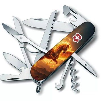 Швейцарський ніж Victorinox Huntsman Zodiac Вогняний пегас Різнокольоровий глянцевий 1.3713.3_Z5250pk V77554190 фото
