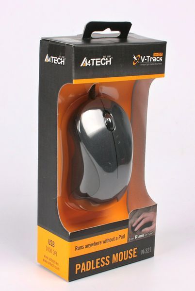 Миша A4Tech N-321 V-Track USB, Optic 2.0, глянцева сіра. N-321-1 (Glossy Grey) 0202329 фото