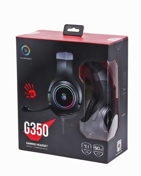Гарнитура игровая Bloody G350 с подсветкой, USB G350 Bloody (Black) 1604863 фото