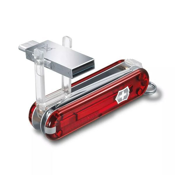 Швейцарський ніж Victorinox Work 58 мм 8 функцій USB флешка 32 Гб Червоний (4.6235.TG32B1) V77553486 фото
