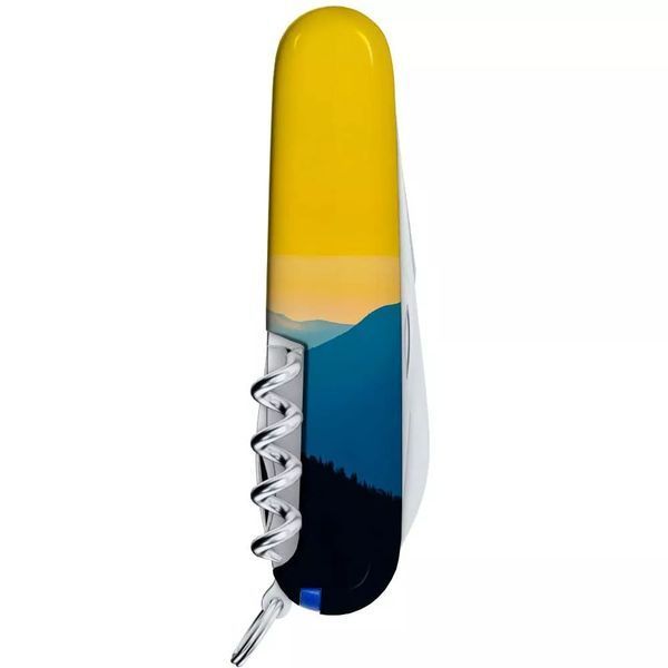 Швейцарський ніж Victorinox Camper Ukraine 91 мм 14 функцій Гірський пейзаж (1.3613.7_T3190pw) V77552752 фото