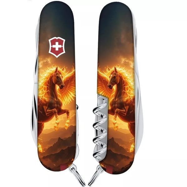Швейцарський ніж Victorinox Huntsman Zodiac Вогняний пегас Різнокольоровий глянцевий 1.3713.3_Z5250pk V77554190 фото