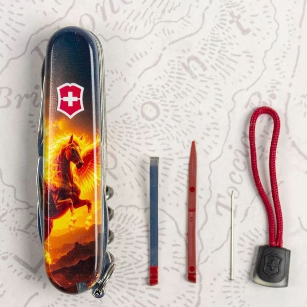 Швейцарський ніж Victorinox Huntsman Zodiac Вогняний пегас Різнокольоровий глянцевий 1.3713.3_Z5250pk V77554190 фото