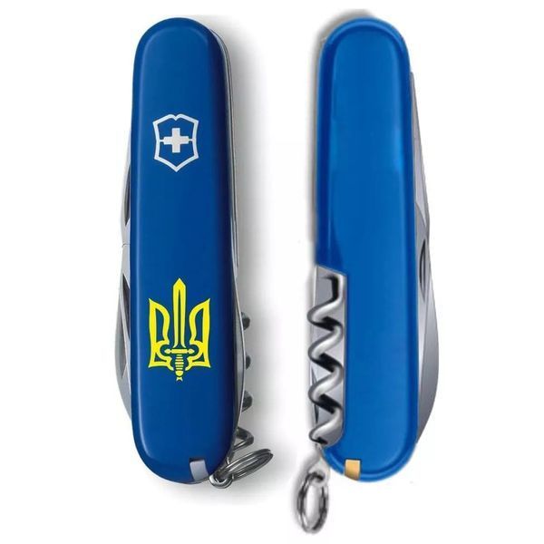 Швейцарський ніж Victorinox Spartan Ukraine 91 мм 12 функцій Тризуб ОУН (1.3603.2_T0308u) V77553021 фото