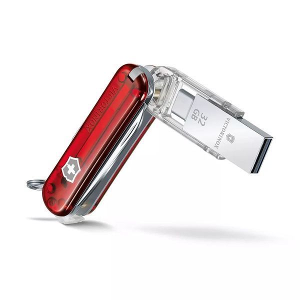 Швейцарський ніж Victorinox Work 58 мм 8 функцій USB флешка 32 Гб Червоний (4.6235.TG32B1) V77553486 фото