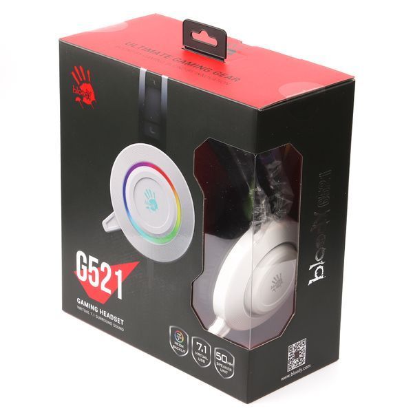 Гарнітура ігрова Bloody G521 з підсвічуванням, USB, колір білий G521 Bloody (White) 1605113 фото