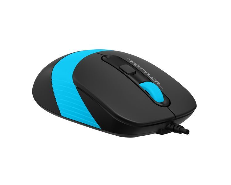 Мышь A4Tech Fstyler FM10S (Blue), бесшумная, USB, цвет черный+голубой FM10S (Blue) 1604562 фото