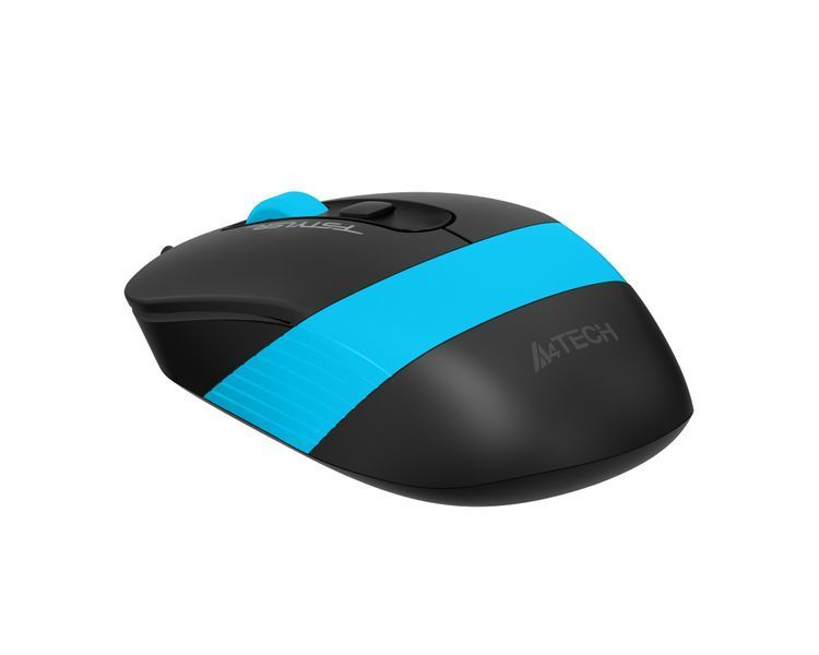 Мышь A4Tech Fstyler FM10S (Blue), бесшумная, USB, цвет черный+голубой FM10S (Blue) 1604562 фото