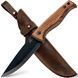 Нож Beaver Craft Bushcraft с вороненым лезвием из углеродистой стали с Ореховой ручкой и кожаным футляром BSH 3 4009236 фото 2
