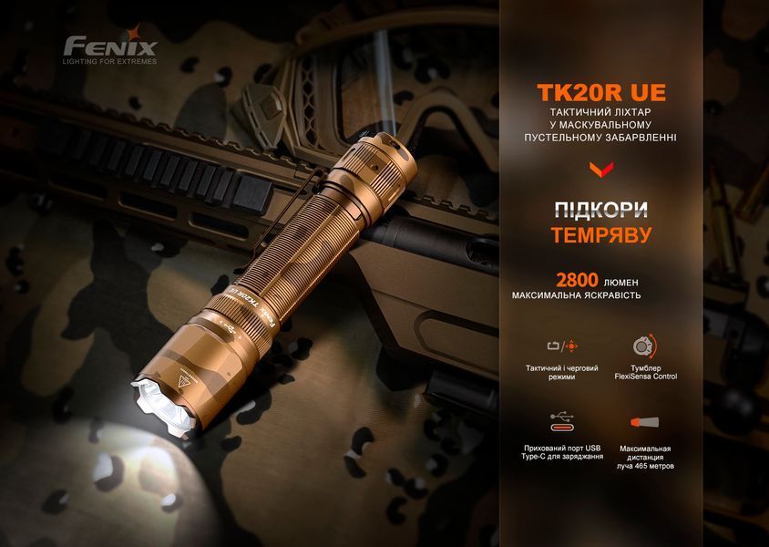 Фонарь тактический Fenix ​​TK20R UE, Серый 94452 фото