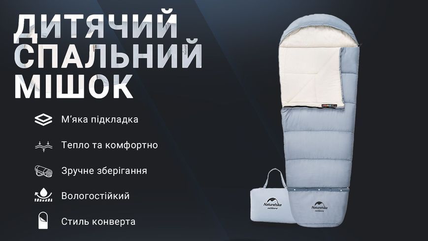 Спальник дитячий Naturehike С300 NH21MSD01, Блакитний 92844 фото