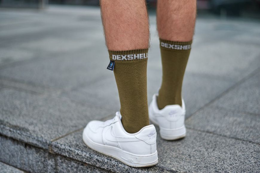 Носки водонепроницаемые Dexshell Ultra Thin Crew OG, р-р L, хаки 66748 фото