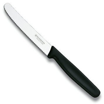 Ніж кухонний Victorinox Standart 11 см серрейторзаокруглений Чорний 5.1333 4004363 фото