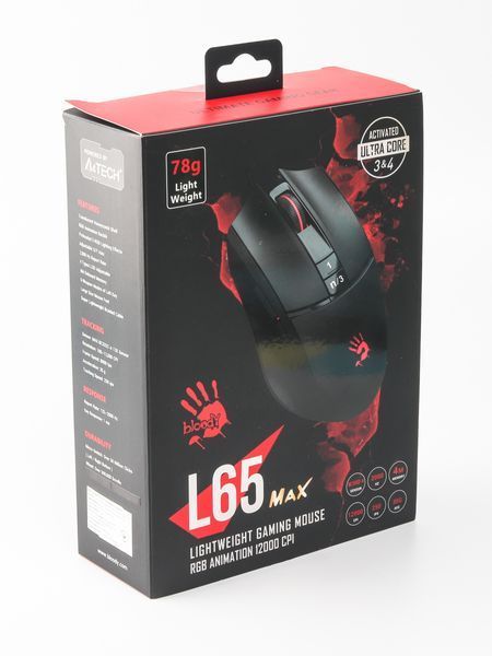 Миша ігрова A4Tech L65 Max Bloody, чорна, активоване ПЗ Bloody L65 Max Bloody (Stone black) 1605583 фото