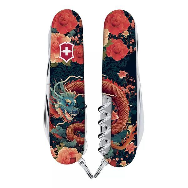Швейцарський ніж Victorinox Huntsman Zodiac 91 мм 15 функцій Китайський дракон (1.3713_Z3200p) V77552797 фото